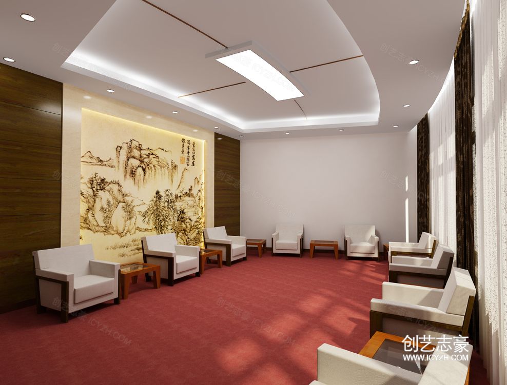 某部队小会议室 - 办公空间效果图 - 北京效果图制作
